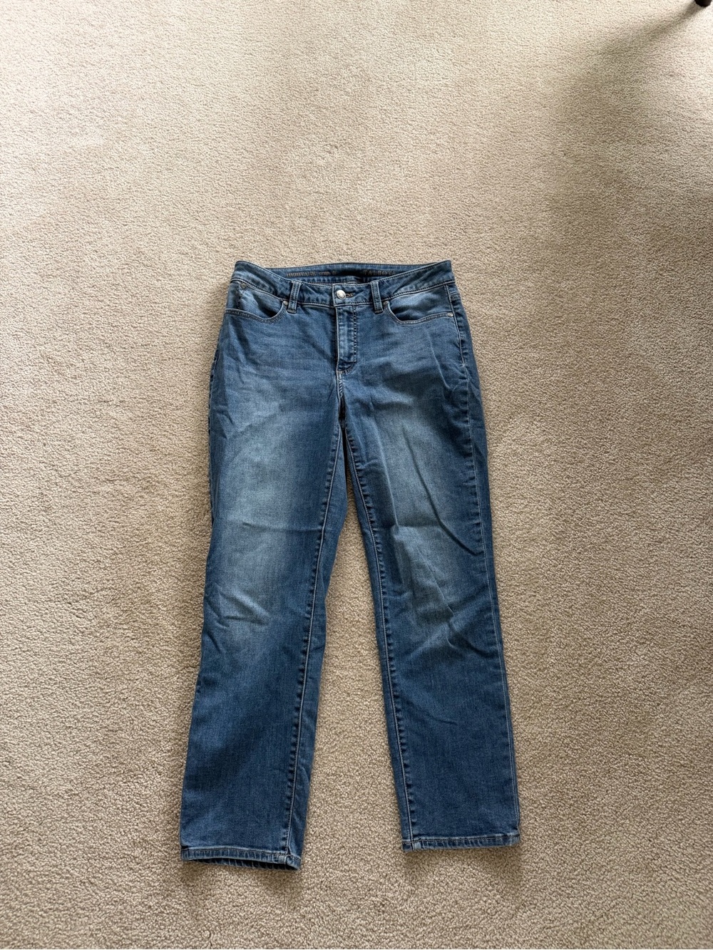 Talbots Heritage Crop Jeans Blue Straight Leg Waist 6